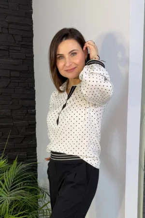 Bluzka Groszki Kołnierzyk